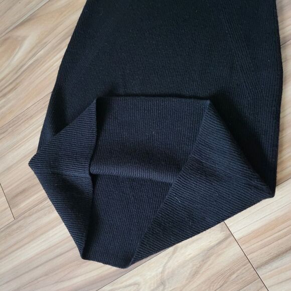 Vince Plaited Rib Knit Sleeveless Shift Dress in Black - Picture 8 of 13